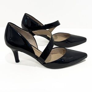 Life Stride Soft System Suki Black Patent Strappy Heels